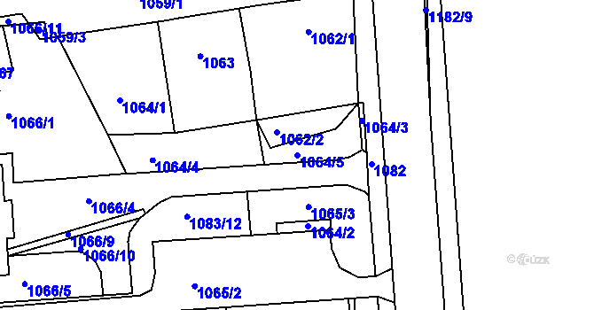 Parcela st. 1064/5 v KÚ Semily, Katastrální mapa