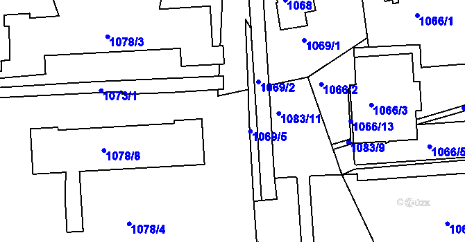 Parcela st. 1078/6 v KÚ Semily, Katastrální mapa
