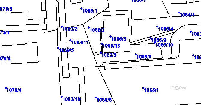 Parcela st. 1083/9 v KÚ Semily, Katastrální mapa