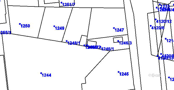 Parcela st. 1246/2 v KÚ Semily, Katastrální mapa