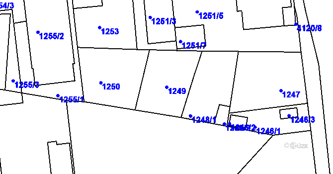 Parcela st. 1249 v KÚ Semily, Katastrální mapa