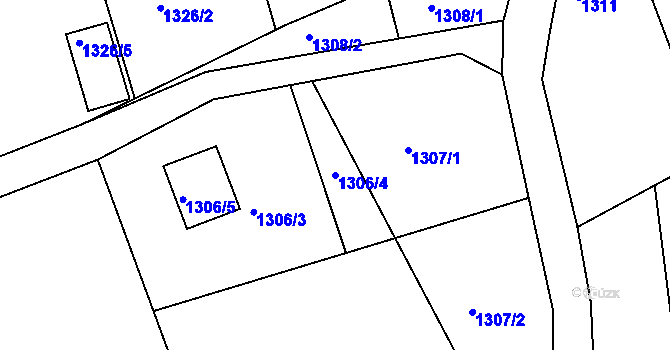 Parcela st. 1306/4 v KÚ Semily, Katastrální mapa