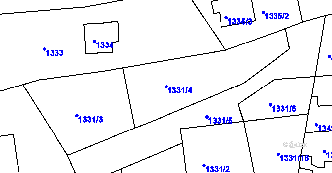 Parcela st. 1331/4 v KÚ Semily, Katastrální mapa