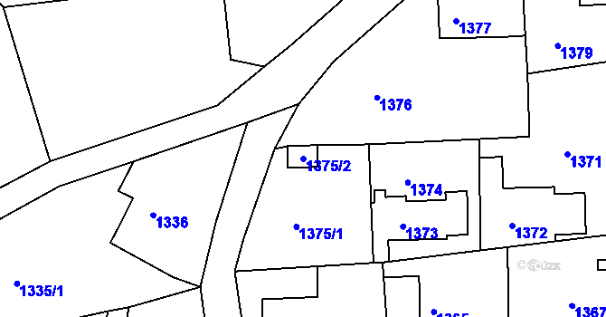 Parcela st. 1375/2 v KÚ Semily, Katastrální mapa