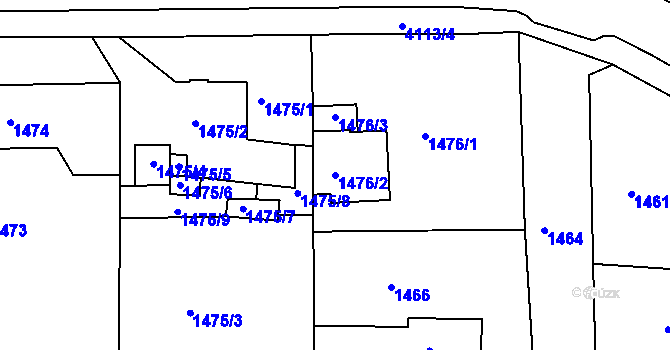 Parcela st. 1476/2 v KÚ Semily, Katastrální mapa