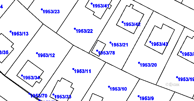 Parcela st. 1953/78 v KÚ Semily, Katastrální mapa