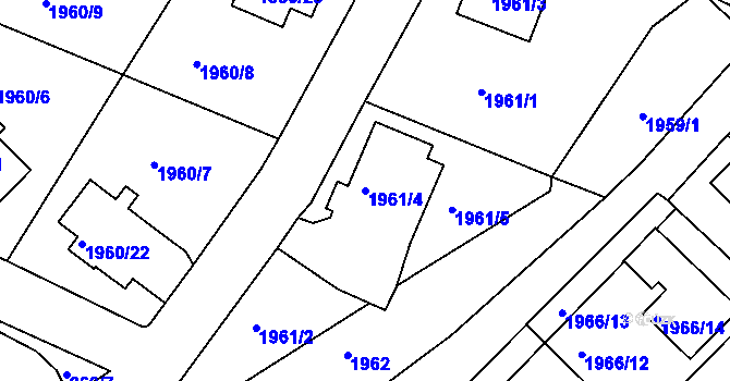 Parcela st. 1961/4 v KÚ Semily, Katastrální mapa