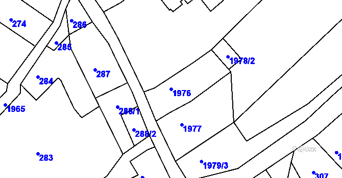 Parcela st. 1976 v KÚ Semily, Katastrální mapa