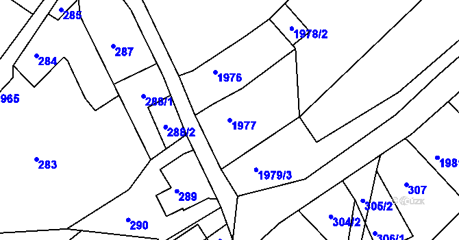 Parcela st. 1977 v KÚ Semily, Katastrální mapa