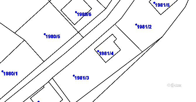 Parcela st. 1981/4 v KÚ Semily, Katastrální mapa
