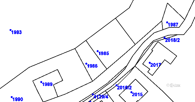 Parcela st. 1985 v KÚ Semily, Katastrální mapa