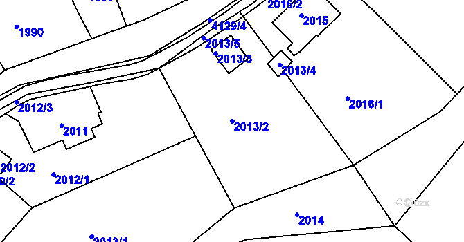 Parcela st. 2013/2 v KÚ Semily, Katastrální mapa