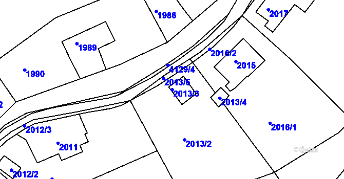 Parcela st. 2013/3 v KÚ Semily, Katastrální mapa