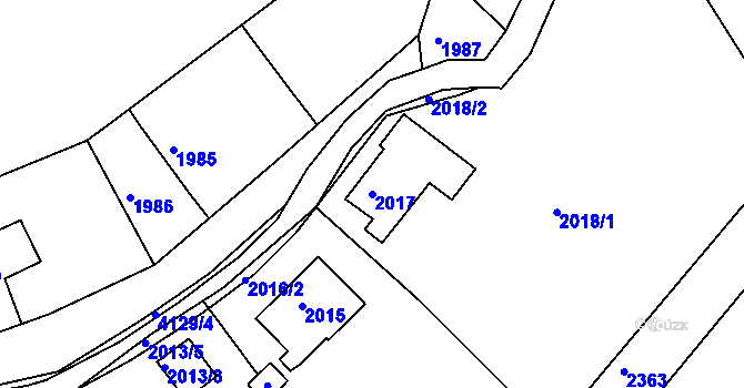 Parcela st. 2017 v KÚ Semily, Katastrální mapa