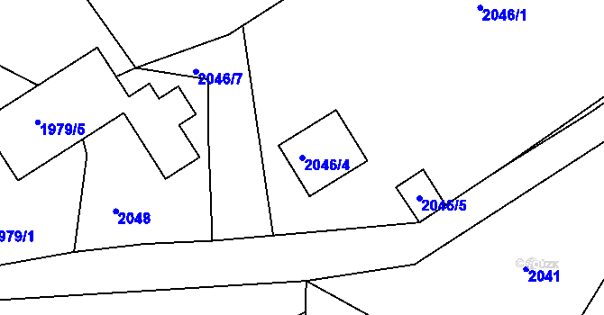 Parcela st. 2046/4 v KÚ Semily, Katastrální mapa