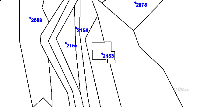 Parcela st. 2153 v KÚ Semily, Katastrální mapa