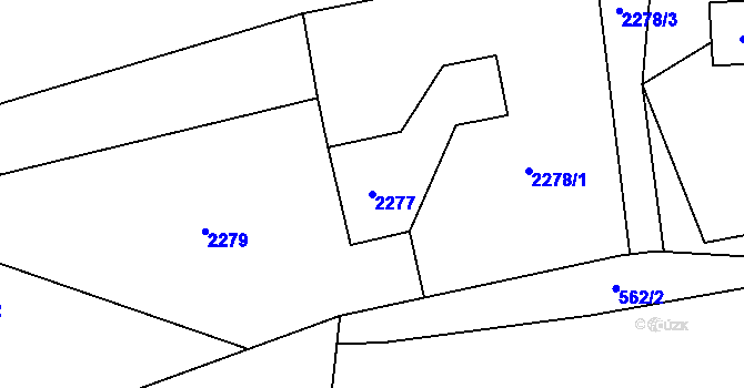 Parcela st. 2277 v KÚ Semily, Katastrální mapa