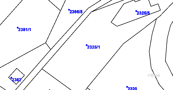 Parcela st. 2325/1 v KÚ Semily, Katastrální mapa