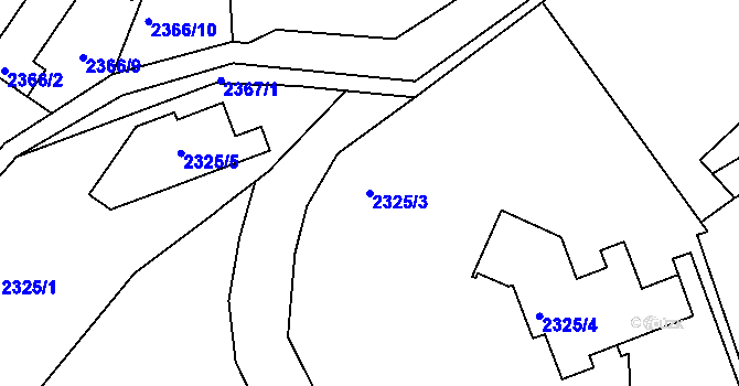 Parcela st. 2325/3 v KÚ Semily, Katastrální mapa