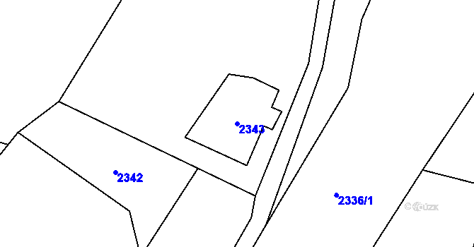 Parcela st. 2343 v KÚ Semily, Katastrální mapa