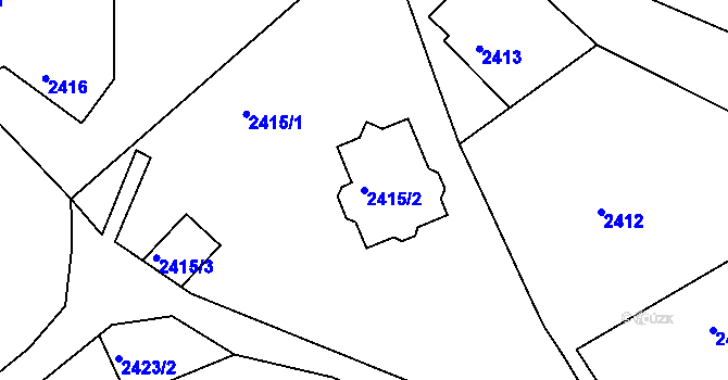 Parcela st. 2415/2 v KÚ Semily, Katastrální mapa