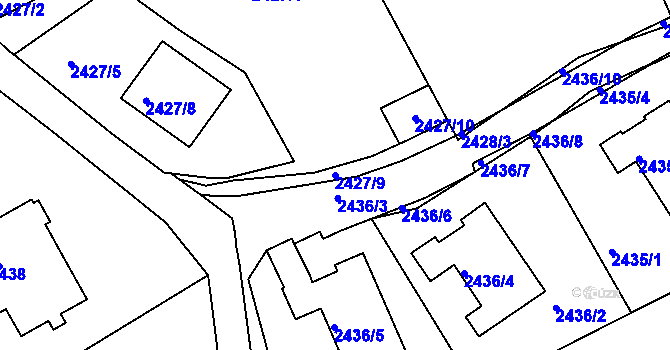 Parcela st. 2427/9 v KÚ Semily, Katastrální mapa