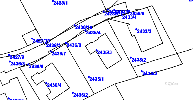 Parcela st. 2435/3 v KÚ Semily, Katastrální mapa
