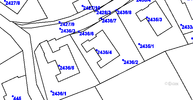 Parcela st. 2436/4 v KÚ Semily, Katastrální mapa