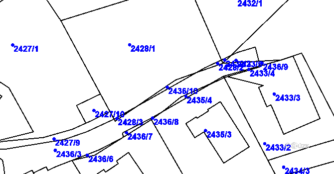 Parcela st. 2436/10 v KÚ Semily, Katastrální mapa