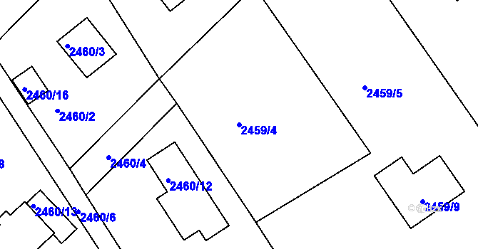 Parcela st. 2459/4 v KÚ Semily, Katastrální mapa