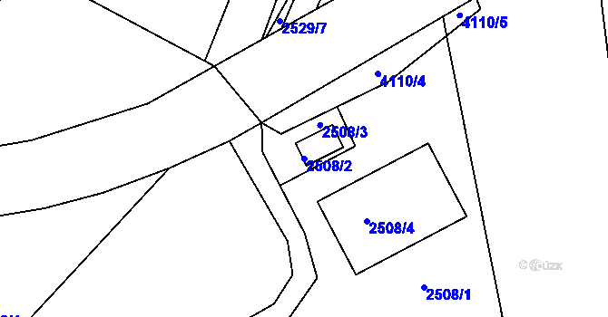 Parcela st. 2508/2 v KÚ Semily, Katastrální mapa