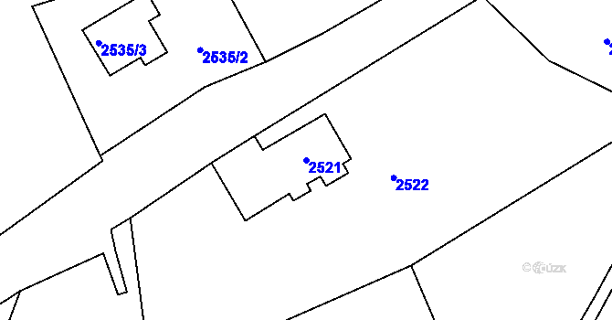 Parcela st. 2521 v KÚ Semily, Katastrální mapa