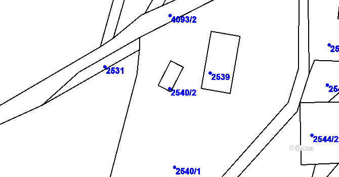 Parcela st. 2540/2 v KÚ Semily, Katastrální mapa
