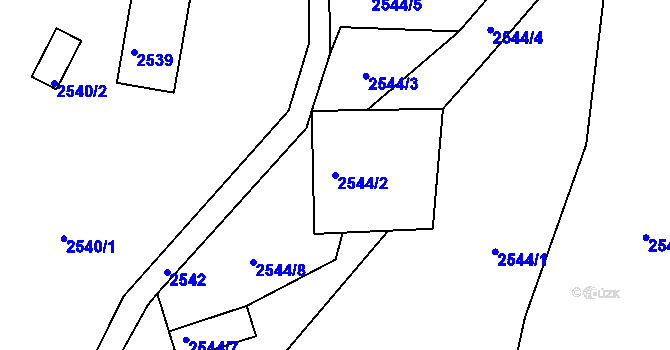 Parcela st. 2544/2 v KÚ Semily, Katastrální mapa