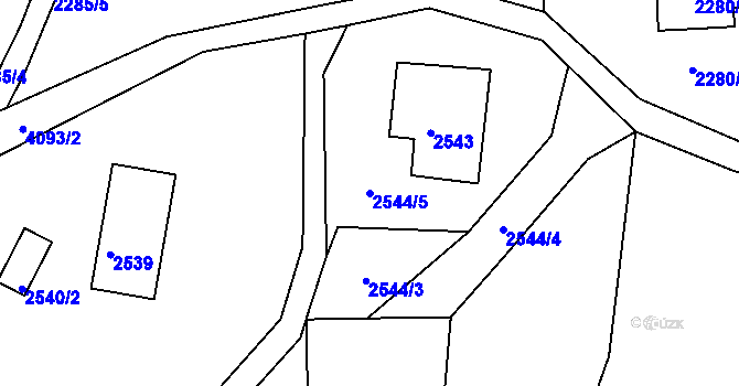 Parcela st. 2544/5 v KÚ Semily, Katastrální mapa