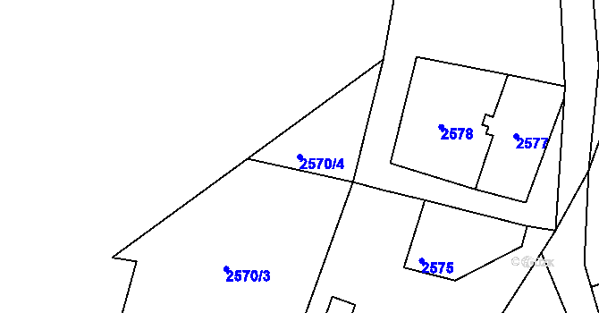 Parcela st. 2570/4 v KÚ Semily, Katastrální mapa