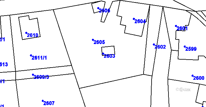Parcela st. 2603 v KÚ Semily, Katastrální mapa