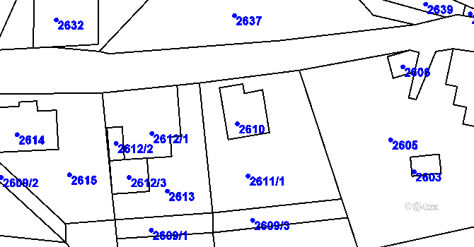 Parcela st. 2610 v KÚ Semily, Katastrální mapa