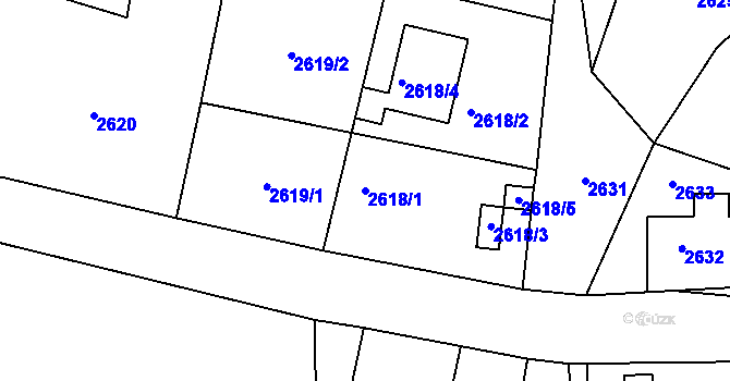 Parcela st. 2618/1 v KÚ Semily, Katastrální mapa