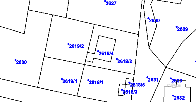 Parcela st. 2618/4 v KÚ Semily, Katastrální mapa
