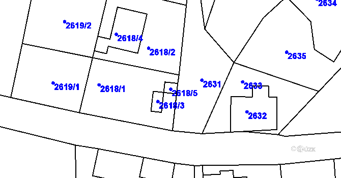 Parcela st. 2618/5 v KÚ Semily, Katastrální mapa