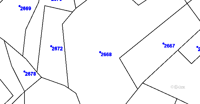 Parcela st. 2668 v KÚ Semily, Katastrální mapa