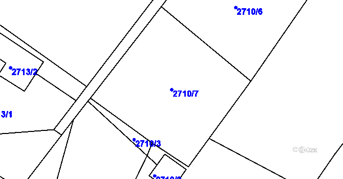 Parcela st. 2710/7 v KÚ Semily, Katastrální mapa
