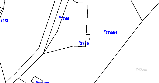 Parcela st. 2745 v KÚ Semily, Katastrální mapa