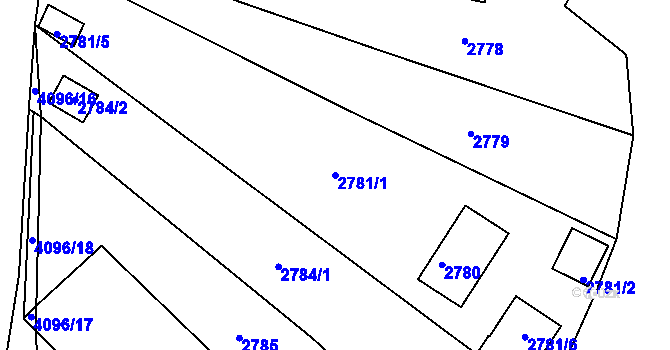 Parcela st. 2781/1 v KÚ Semily, Katastrální mapa