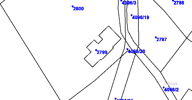 Parcela st. 2799 v KÚ Semily, Katastrální mapa