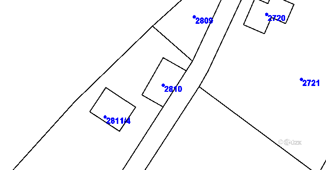 Parcela st. 2810 v KÚ Semily, Katastrální mapa