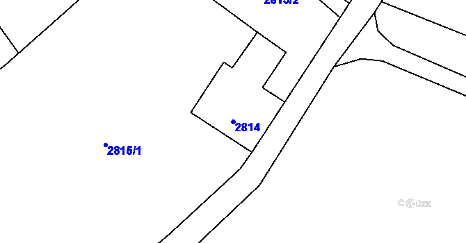 Parcela st. 2814 v KÚ Semily, Katastrální mapa