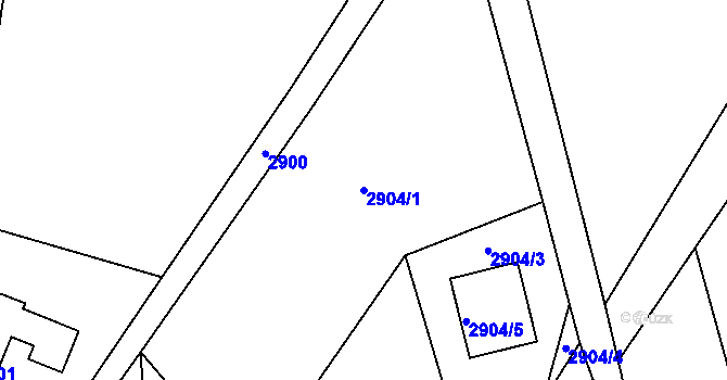 Parcela st. 2904/1 v KÚ Semily, Katastrální mapa