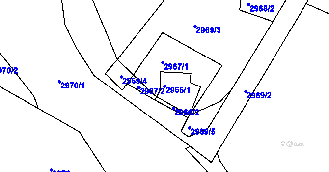 Parcela st. 2966/1 v KÚ Semily, Katastrální mapa